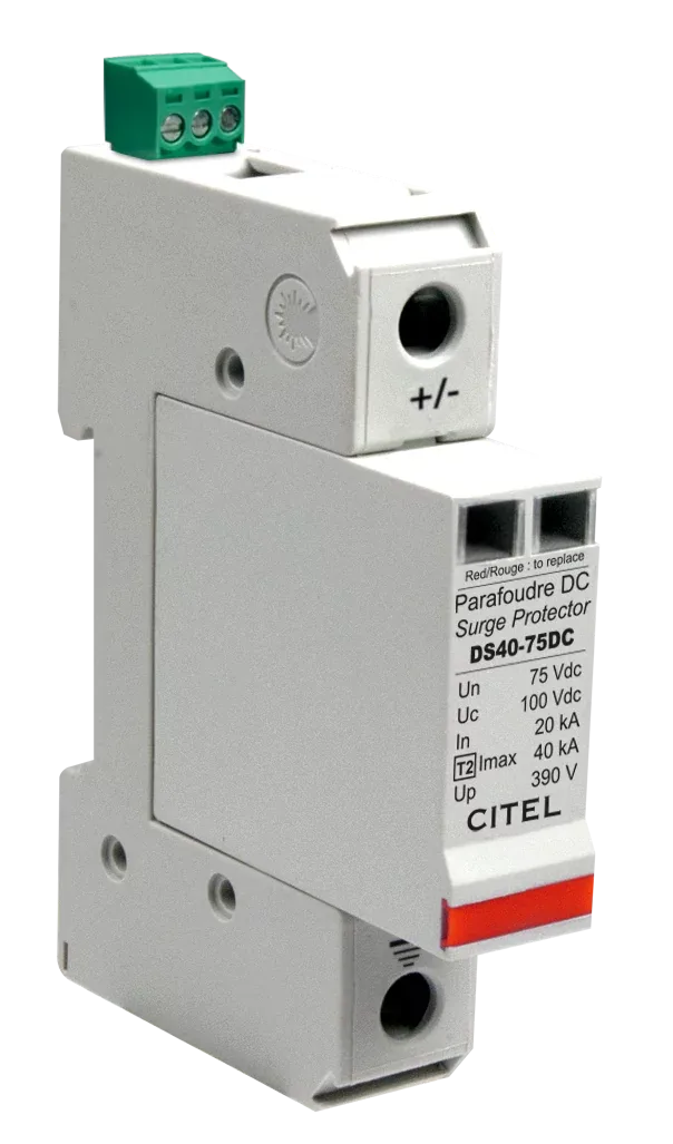 Устройство защиты от импульсных перенапряжений Citel DS41S-75DC (330621), 2-полюсный, защита сети 75В постоянного тока