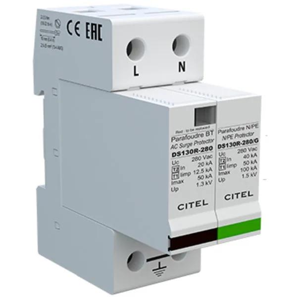 Устройство защиты от импульсных перенапряжений Citel DS132RS-280/G (571132), тип 1+2