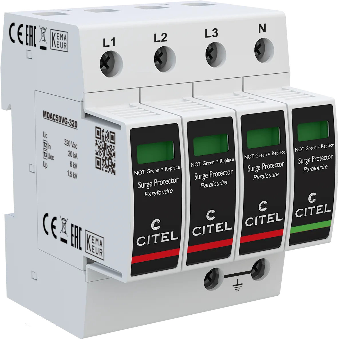 Устройство защиты от импульсных перенапряжений Citel DAC50VG-31-320 (821130334), тип 2+3