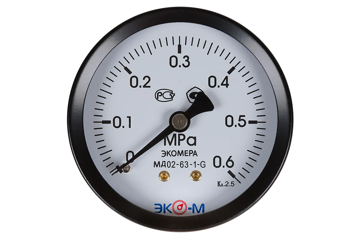 Манометр ЭКОМЕРА МД02-50 мм 0...0.6 МПа G1\4 Осевой