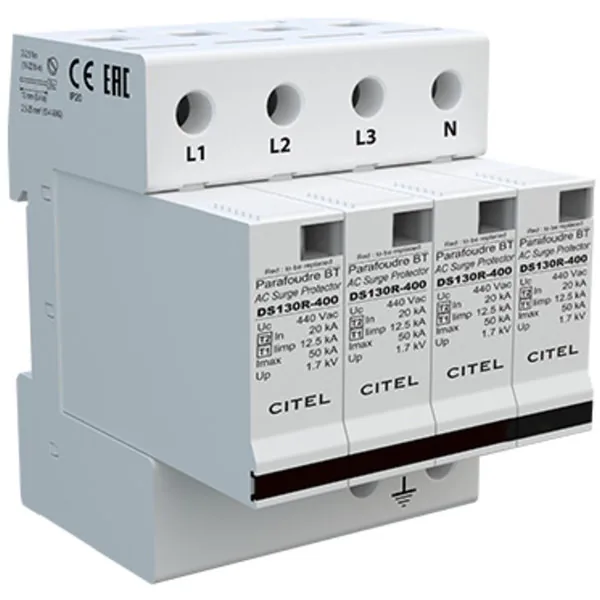 Устройство защиты от импульсных перенапряжений Citel DS134RS-400 (571414), тип 1+2