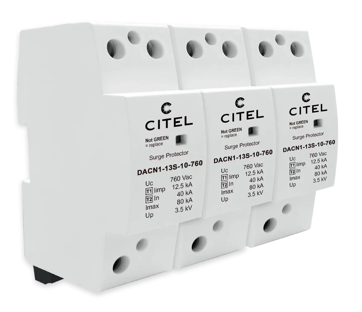 Устройство защиты от импульсных перенапряжений Citel DACN1-13S-30-760 (29113012), тип 1+2, In 40 кА, Imax 80 кА