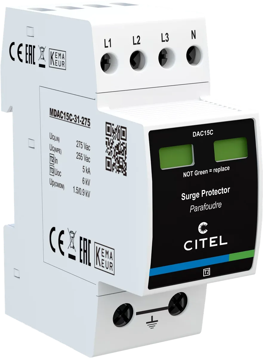 Устройство защиты от импульсных перенапряжений Citel DAC15C-31-275 (821620212), тип 2 (или 3)