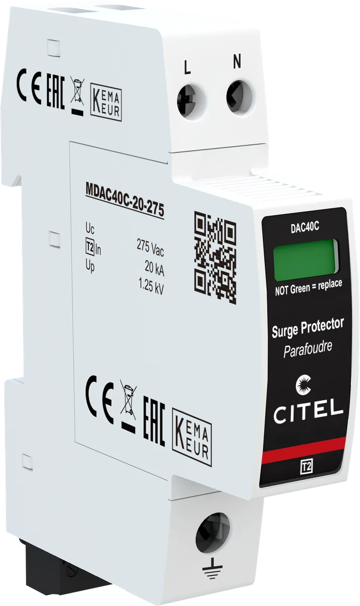 Устройство защиты от импульсных перенапряжений Citel DAC40CS-20-275 (821510221), тип 2